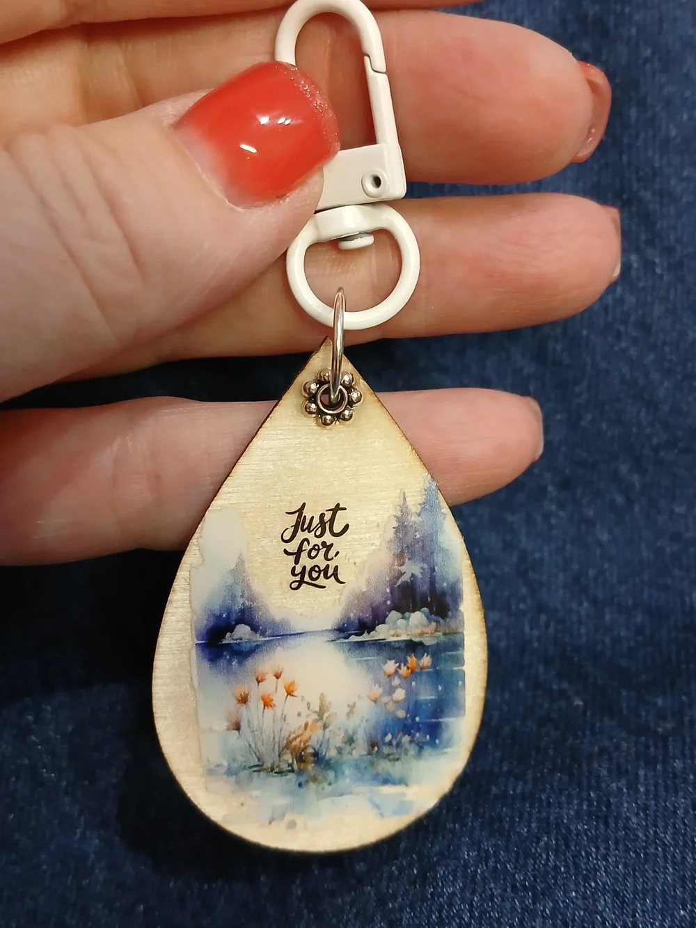 Created With A Purpose Floral Cross Keychain - Cream
